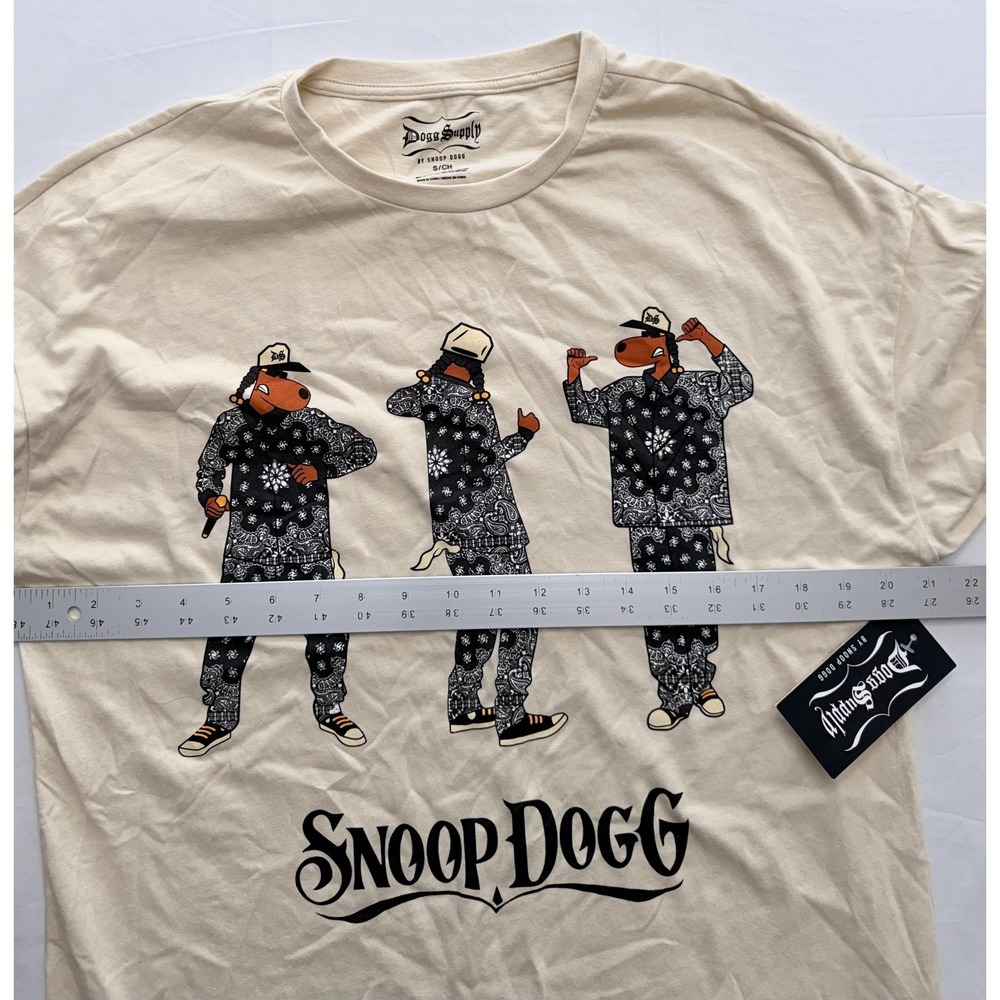 Dogg Supply Snoop Dogg Shirt Mens Small Beige Bandana Graphic Tee Hip Hop - Picture 5 of 8